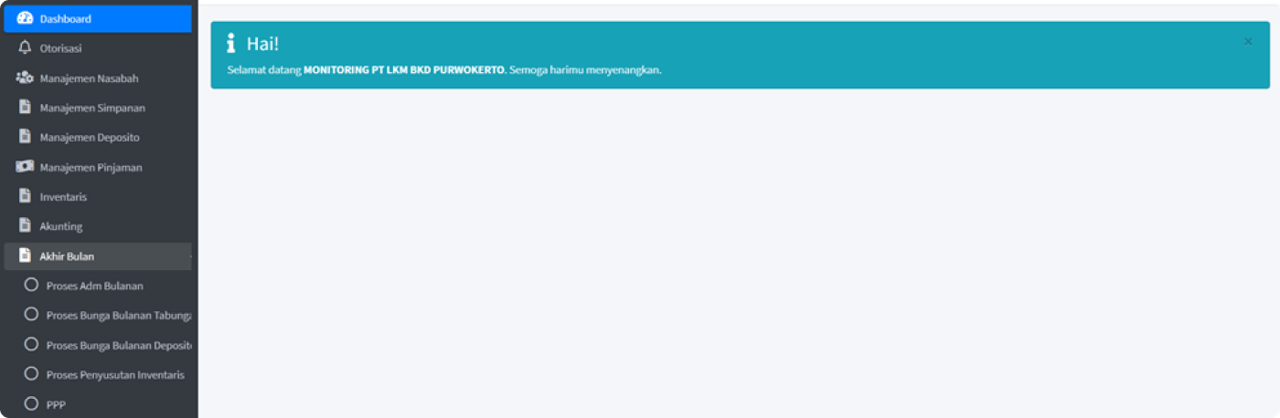 Menu Proses Akhir Bulan